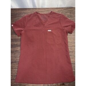 Figs Technical Collection Casma One Pocket Burgundy Scrub Top Size XXS